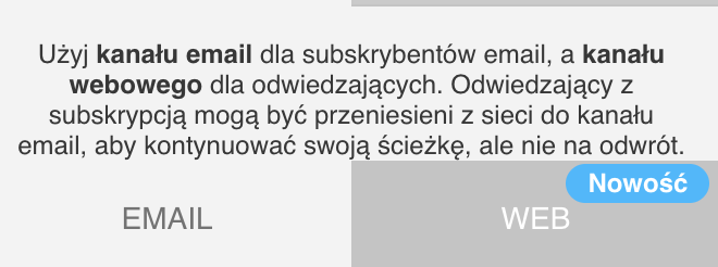Wyjaśnienie różnicy między kanałem Email a Web w Marketing Automation GetResponse