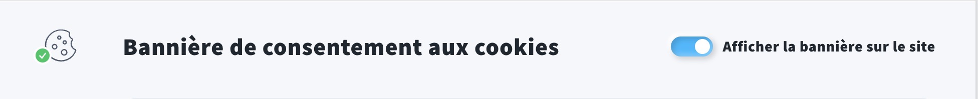 Bannière de consentement aux cookies