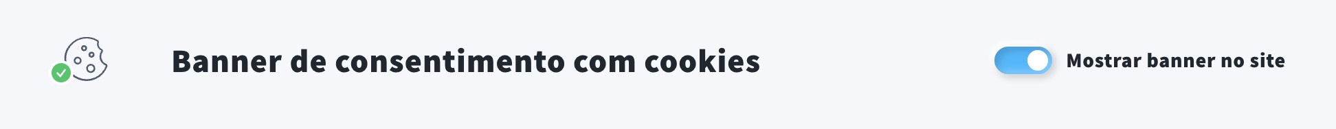 Role a página até a seção Banner de consentimento de cookies