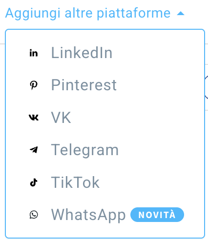 Altre piattaforme che puoi aggiungere