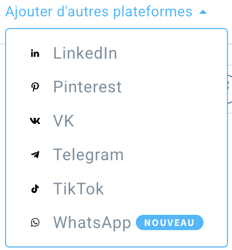 Autres plateformes que vous pouvez ajouter