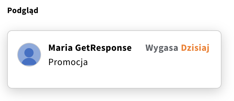Podgląd opcji Zakres czasowy oferty