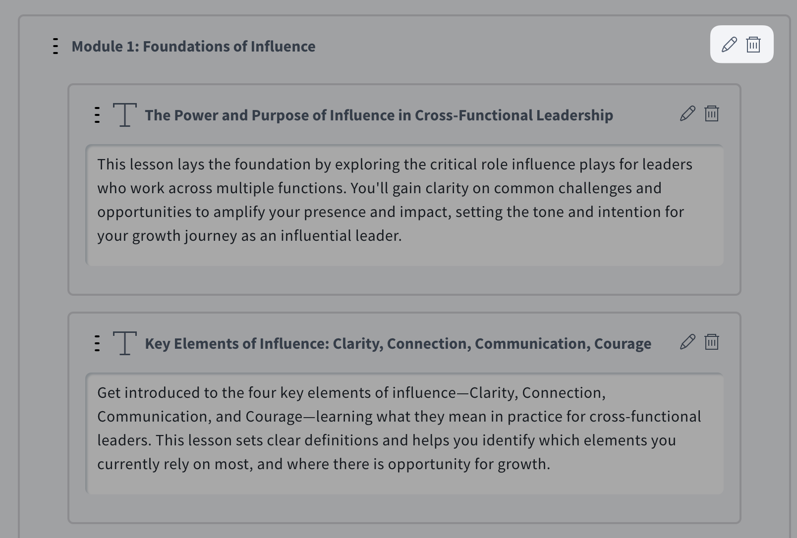 How to edit or remove a module