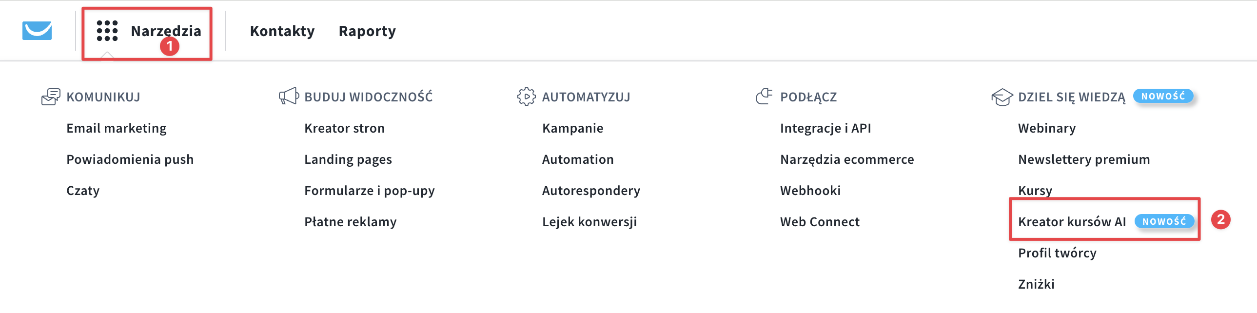 Ścieżka przejścia do Kreatora kursów AI