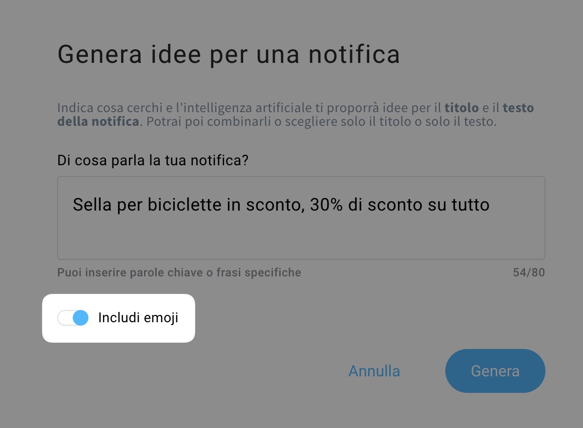 Notifiche Web push con AI e emoji