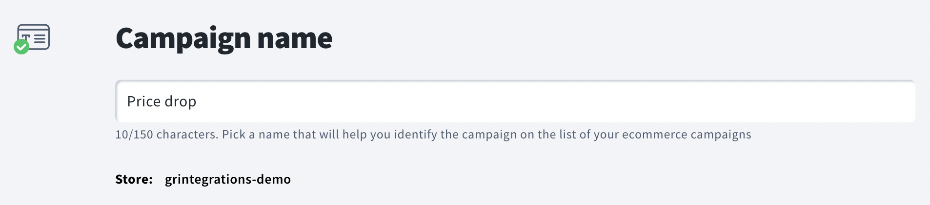 step 1 adding a campaign name
