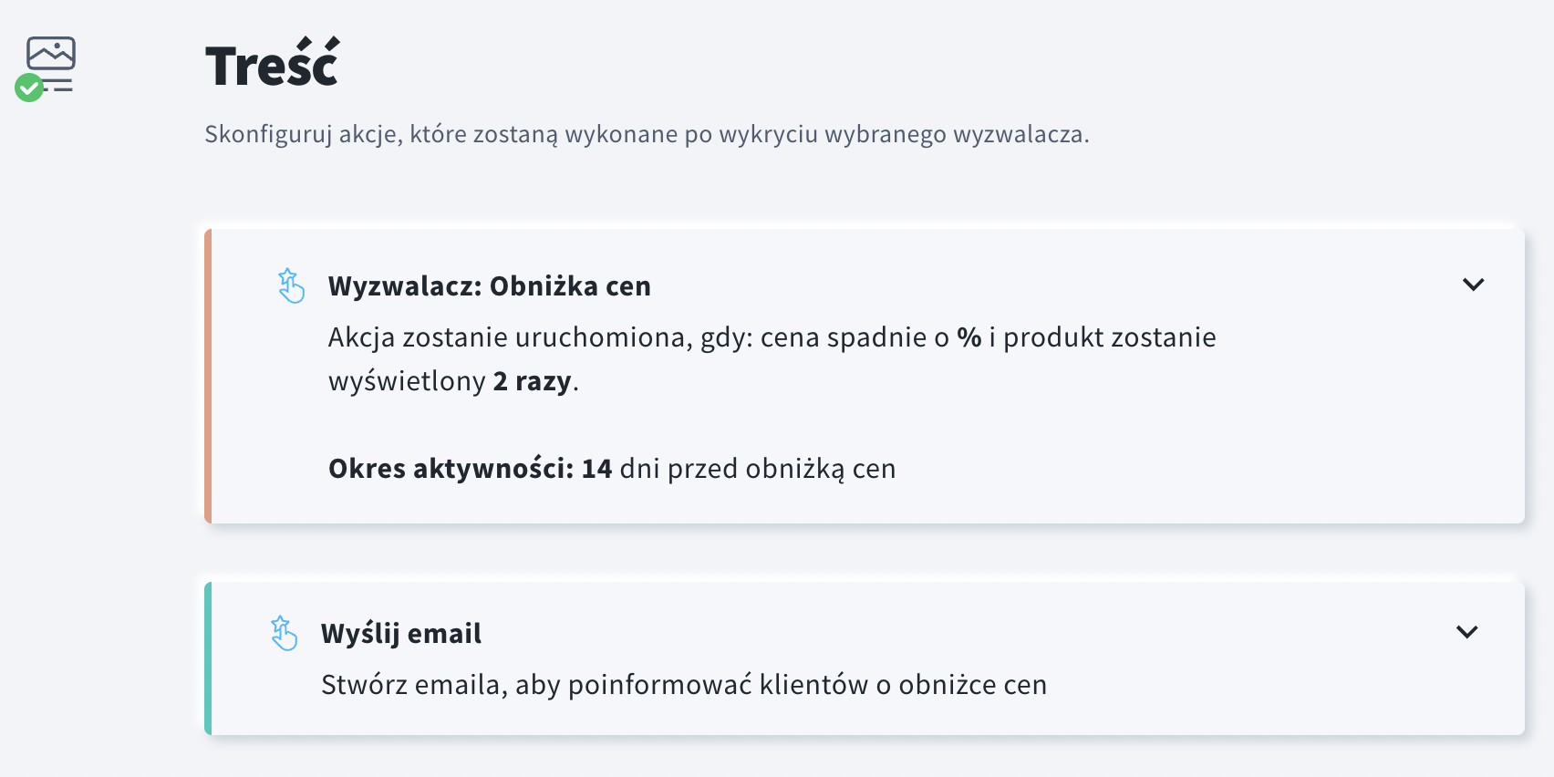 sekcja Treść kampanii