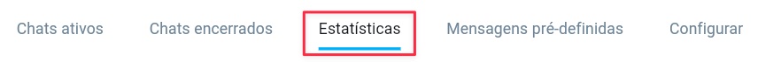 Navegando para a página de estatísticas do chat