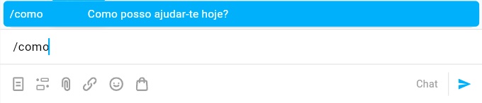 Utilizando respostas rápidas, digitando-as.