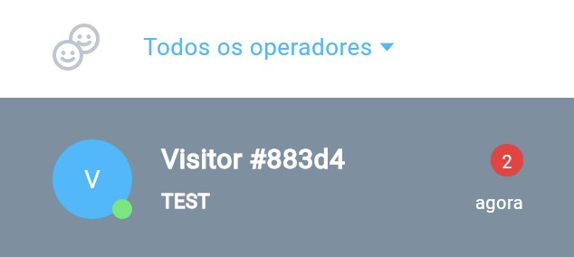 Indicador de mensagens não lidas exibido