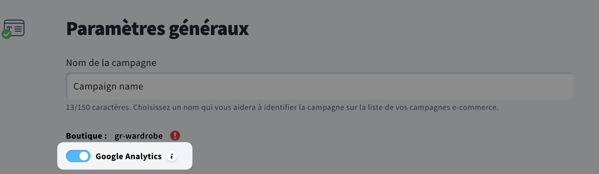 Comment activer le suivi Google Analytics dans les campagnes e-commerce