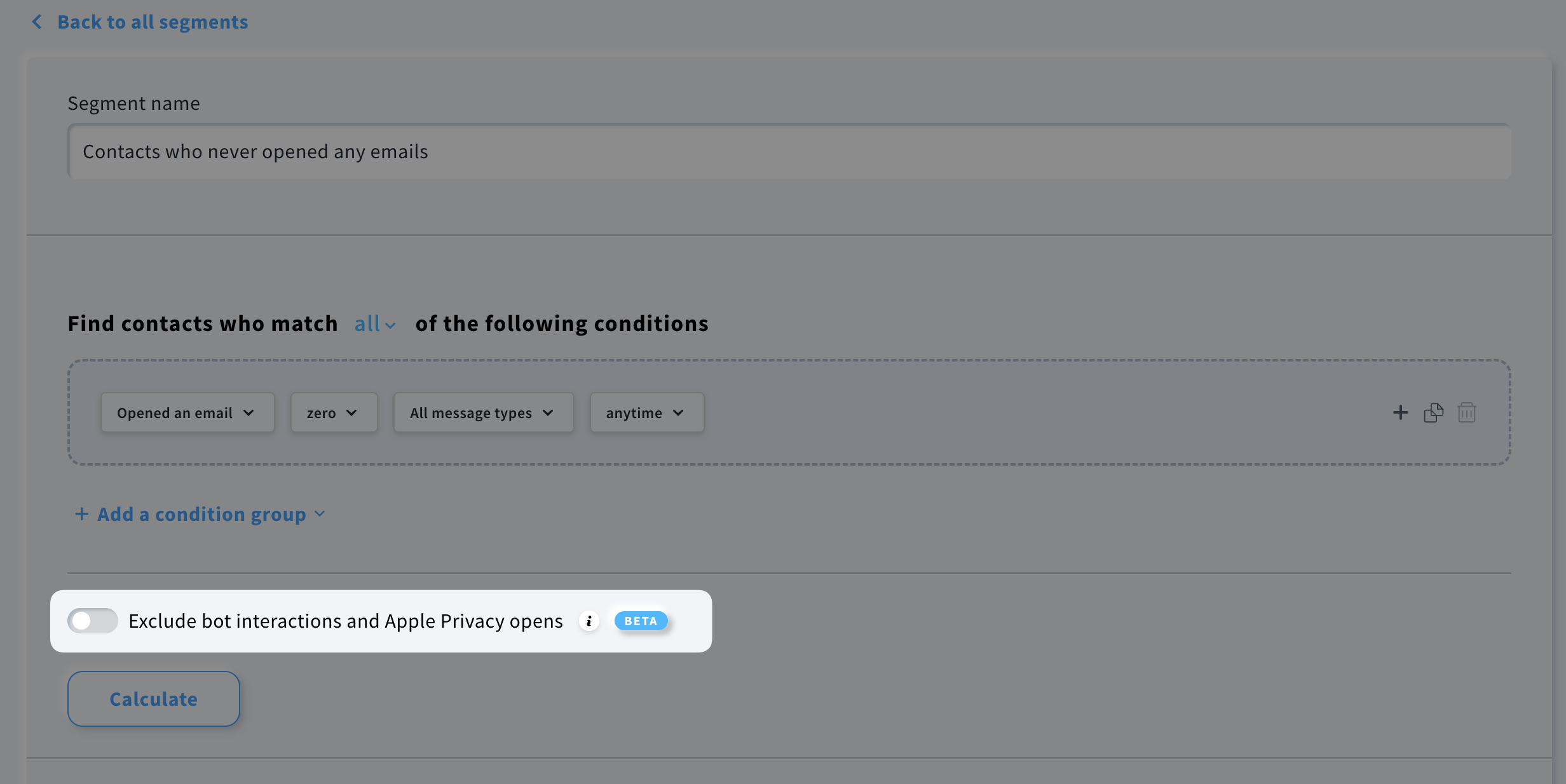 excluding bot interactions in advanced search.