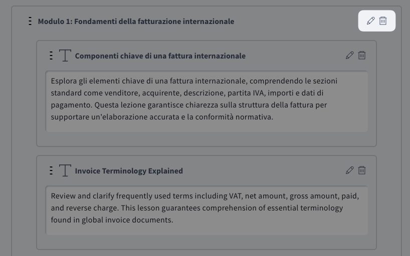 Come modificare o rimuovere un modulo
