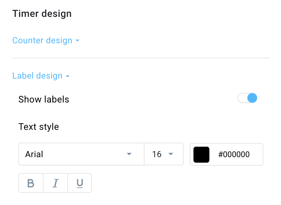 label design settings