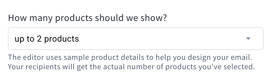 Dropdown menu allowing to select how many product should be shown.