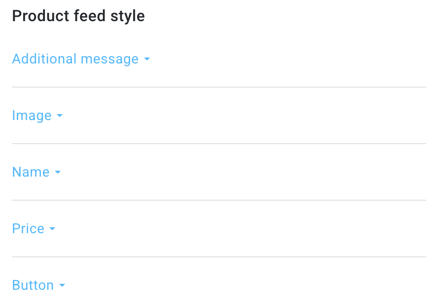 Product feed style section.