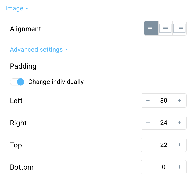 image settings.