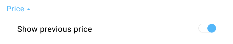 Toggle enabling previous price display