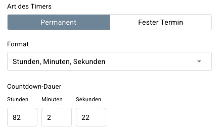 permanente Timer-Einstellungen
