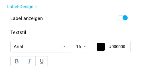 Einstellungen für das Etikettendesign
