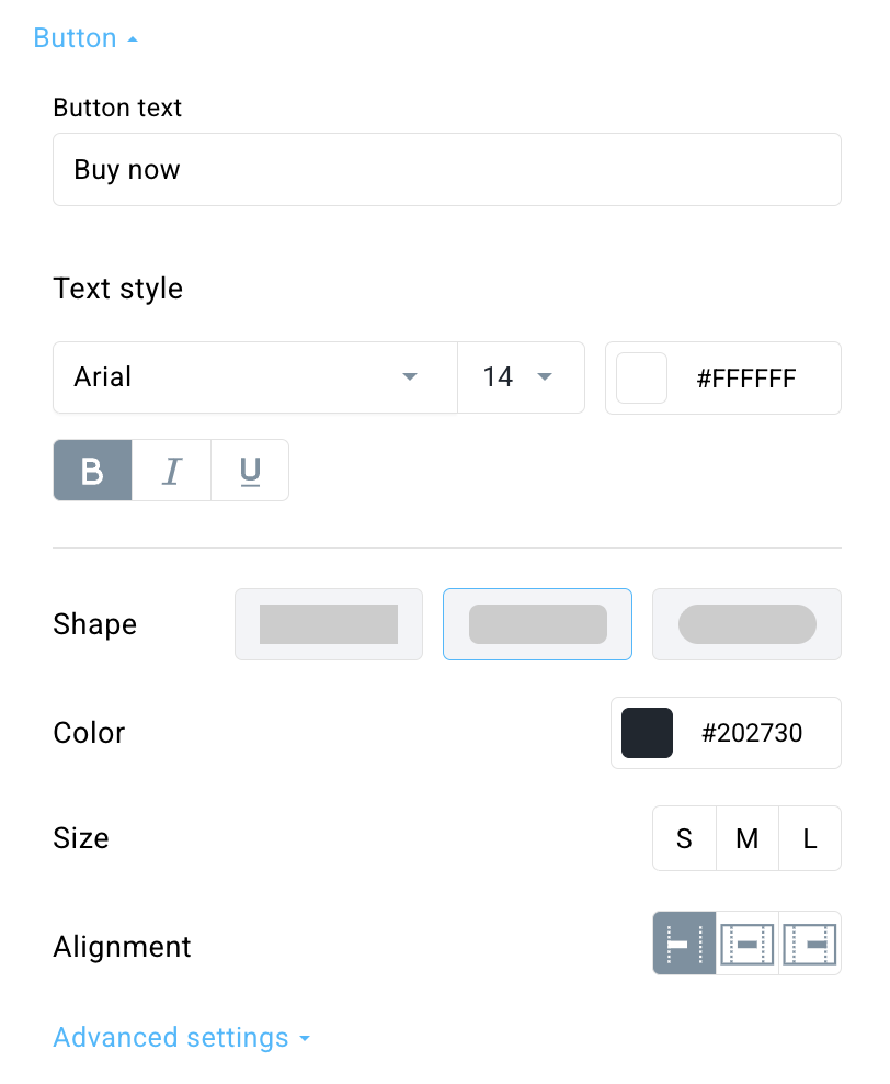 button settings.