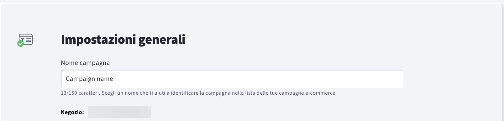 Nome della campagna
