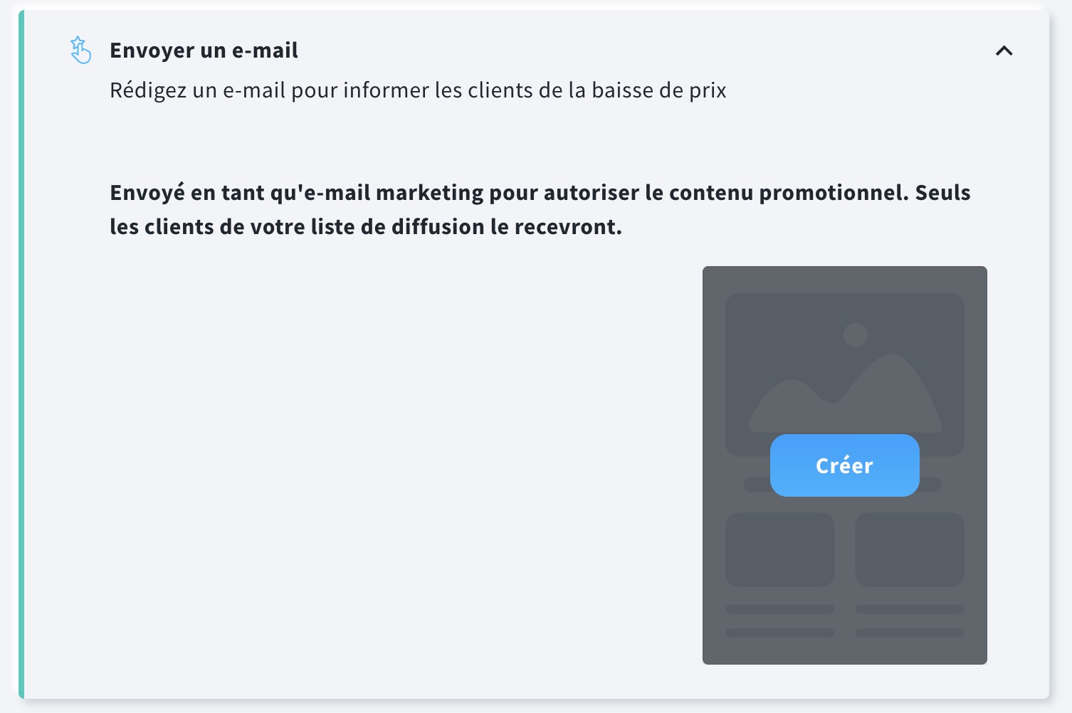 Création d'un nouveau message dans la tuile Envoyer un message