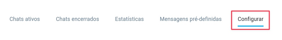 Separador Configurações mostrada.
