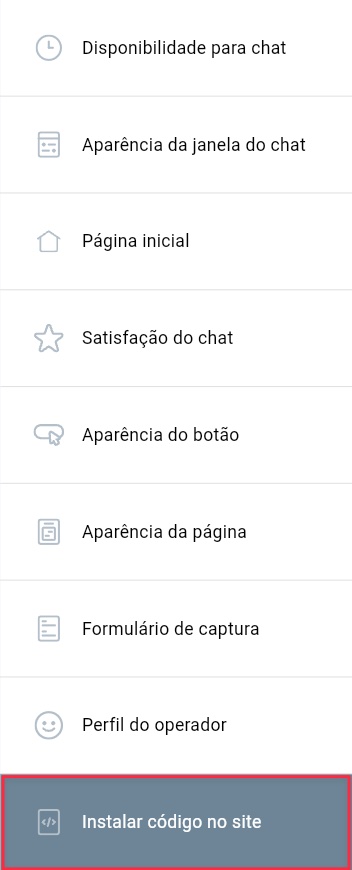 Instale o código no local indicado.
