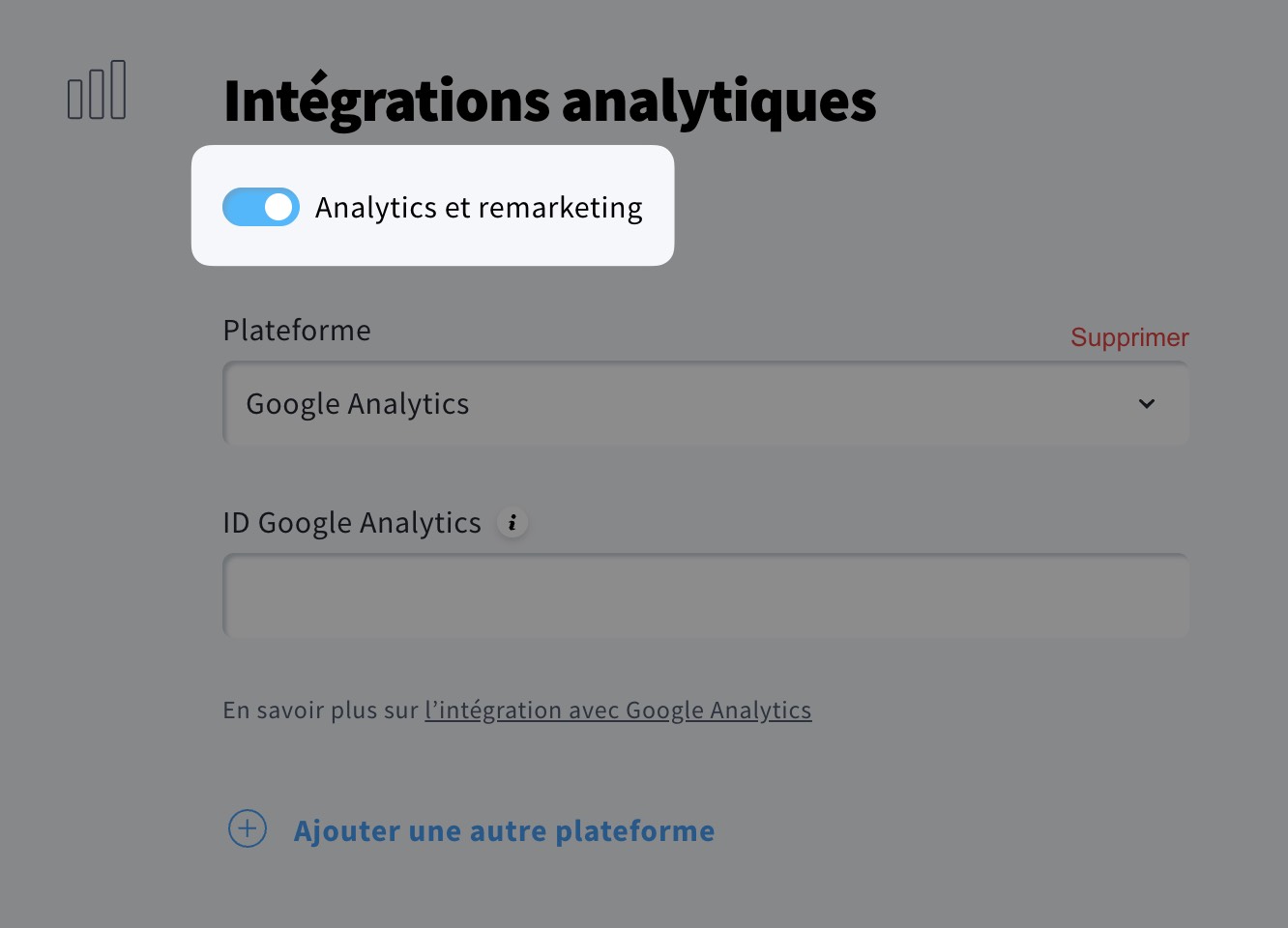parametres d'integrations analytiques