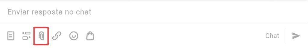 Ícone para adicionar anexo apresentado.
