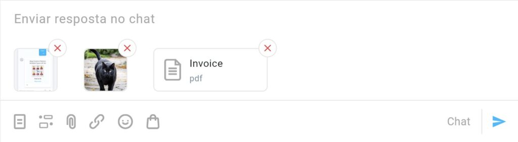 Ficheiros selecionados exibidos.
