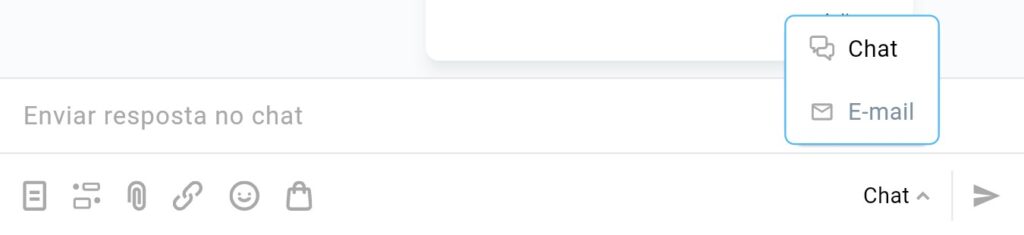 A opção "Alternar chat para e-mail" será apresentada.
