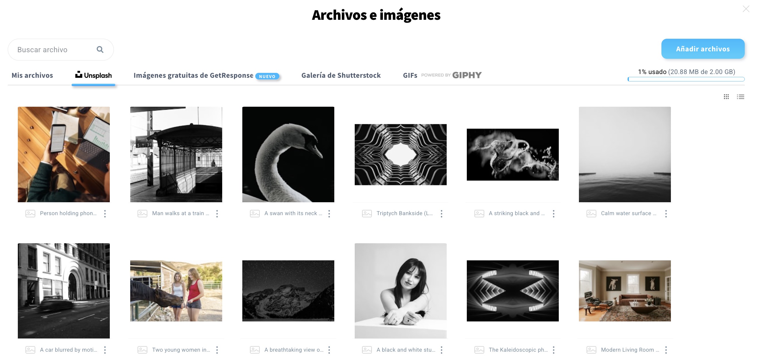 Vista de archivos e imágenes.