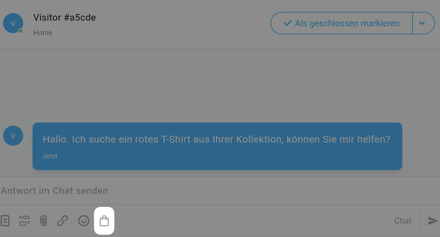 Produkteinstellungen in GetResponse‑Chats