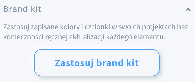 Sekcja Brand kit w edytorze stron w GetResponse.