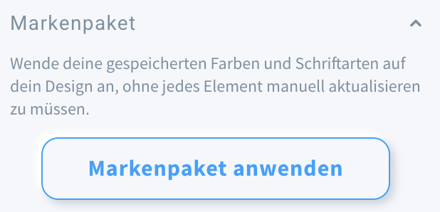 Bereich Brand Kit im Website‑/Landing page Editor