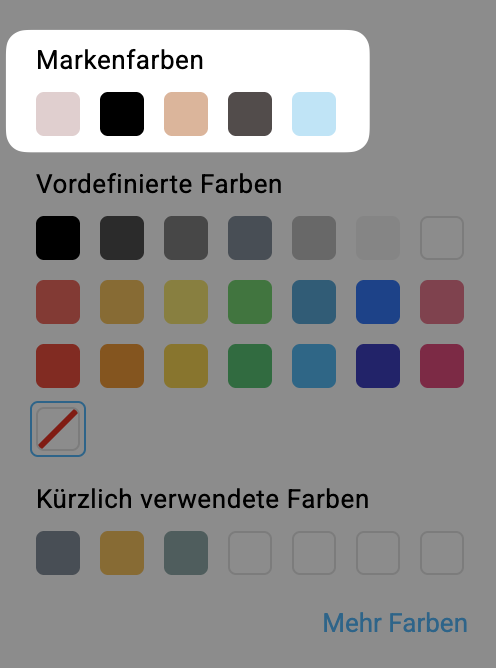 Markenfarben im E‑Mail‑Editor
