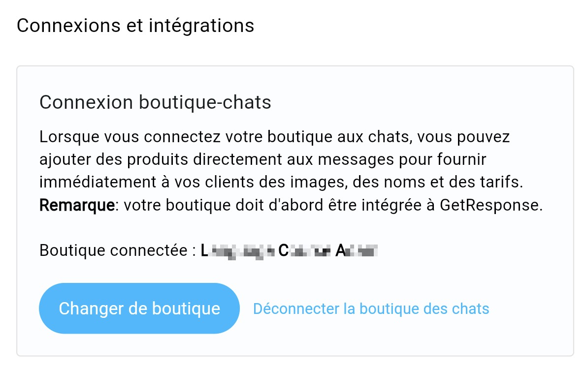 Modifier ou déconnecter un magasin des discussions