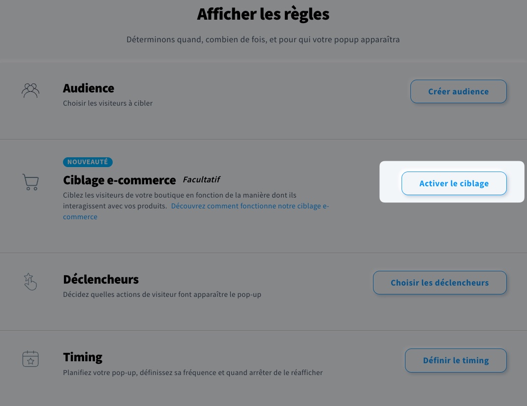 Ciblage du commerce électronique