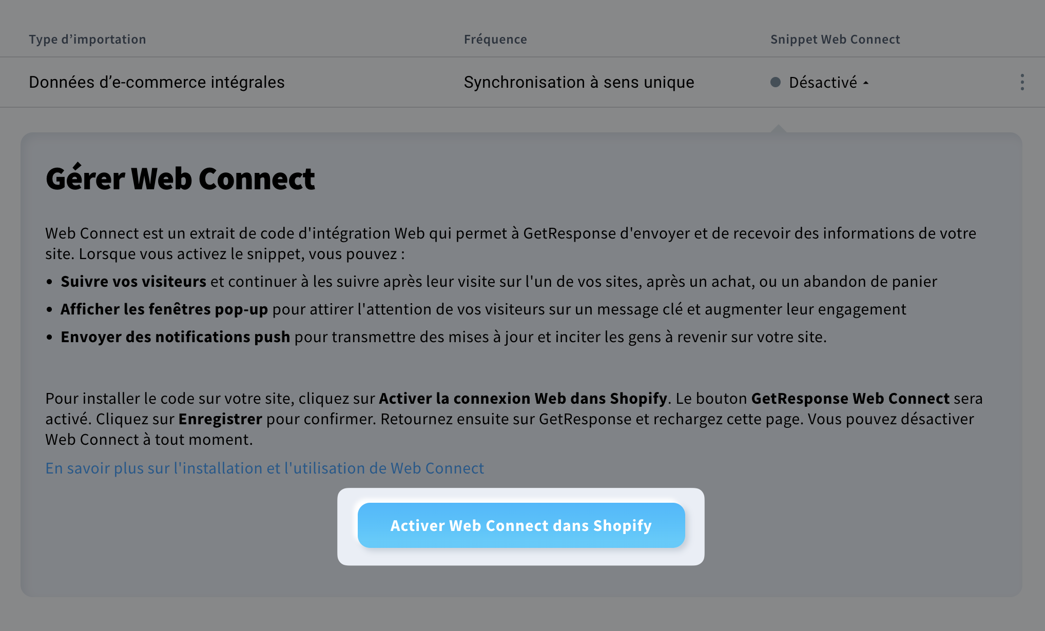 Comment gérer le Web Connect.