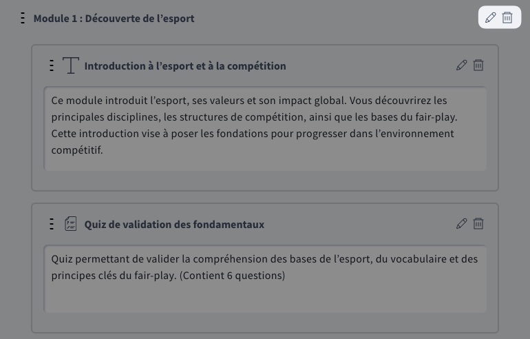 Comment modifier ou supprimer un module