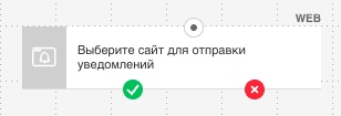 Отправка push-уведомлений в веб-канале с двумя выходами.