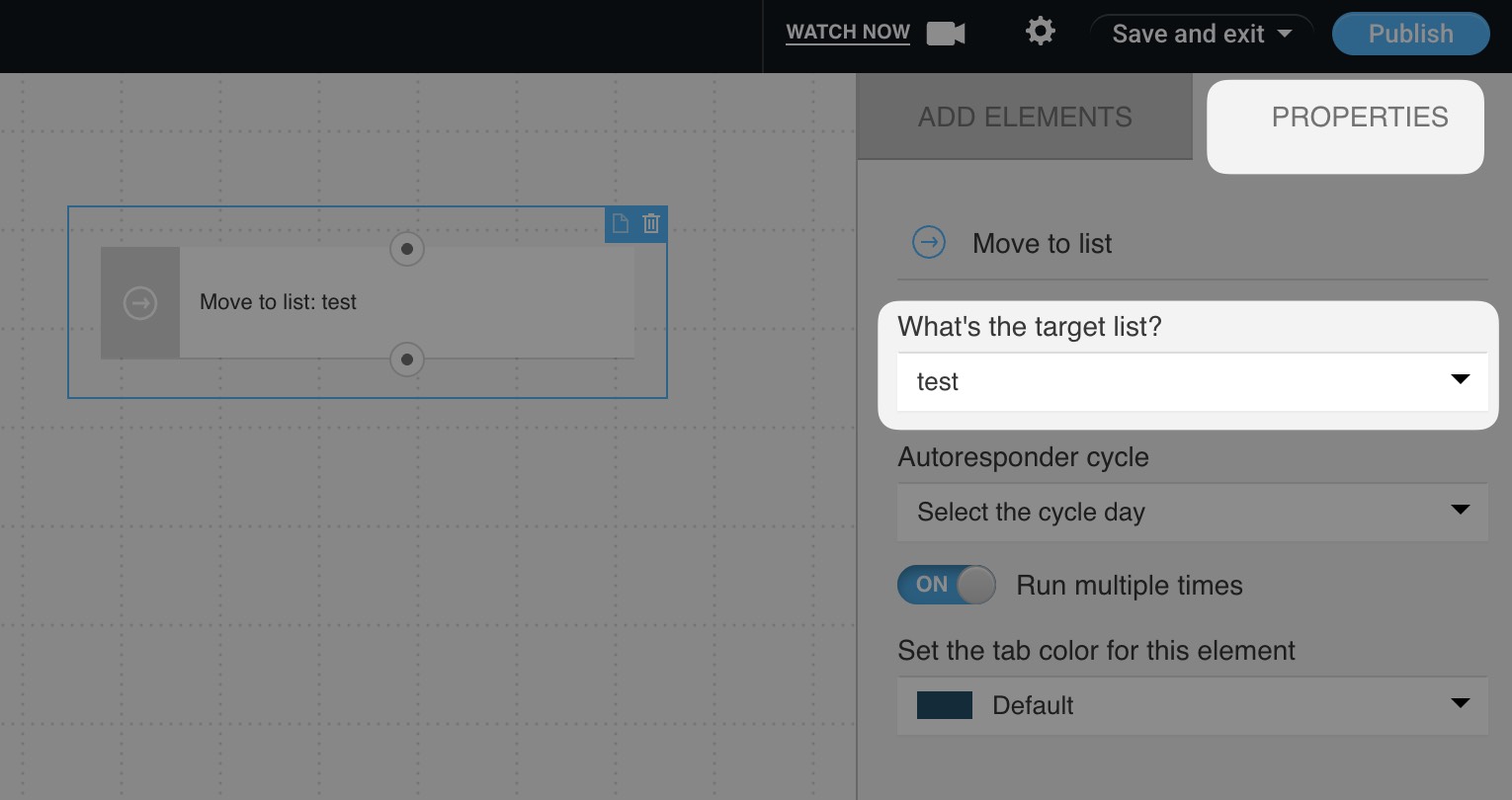 list selection option