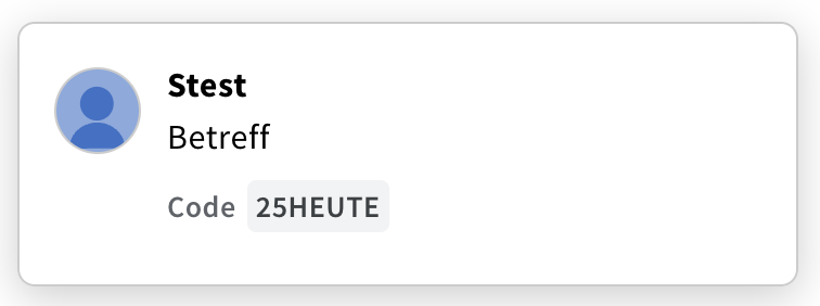 Vorschau eines Beispiel‑Promo‑Codes als E‑Mail‑Anmerkung