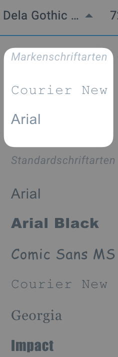 Markenschriften im E‑Mail‑Editor