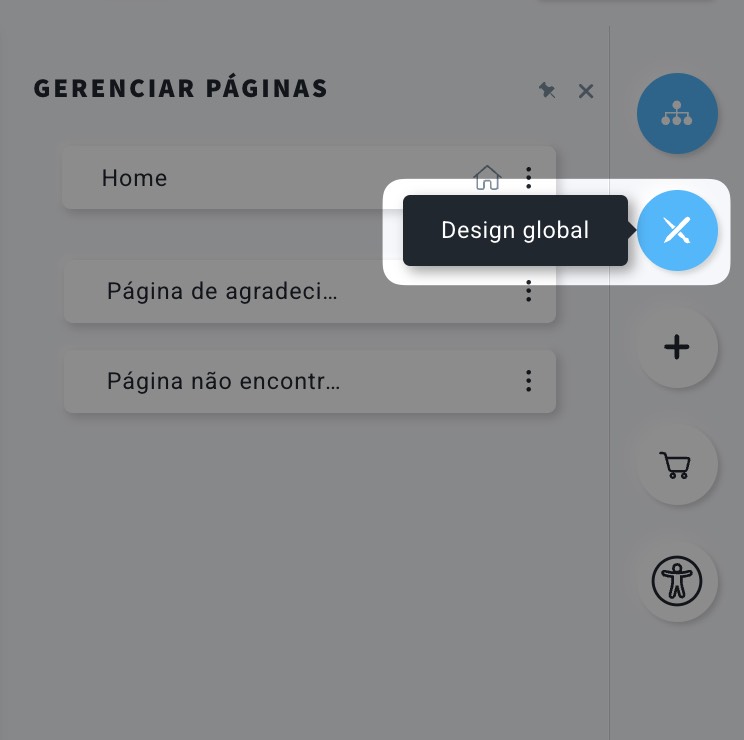 botão de design global