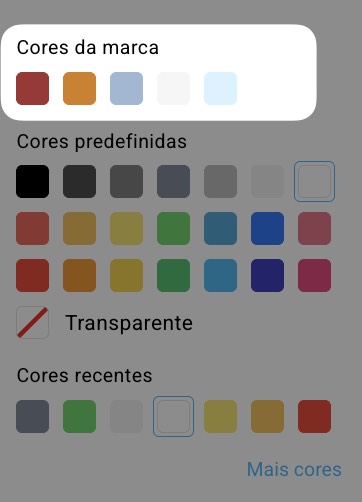 seletor de cores da marca