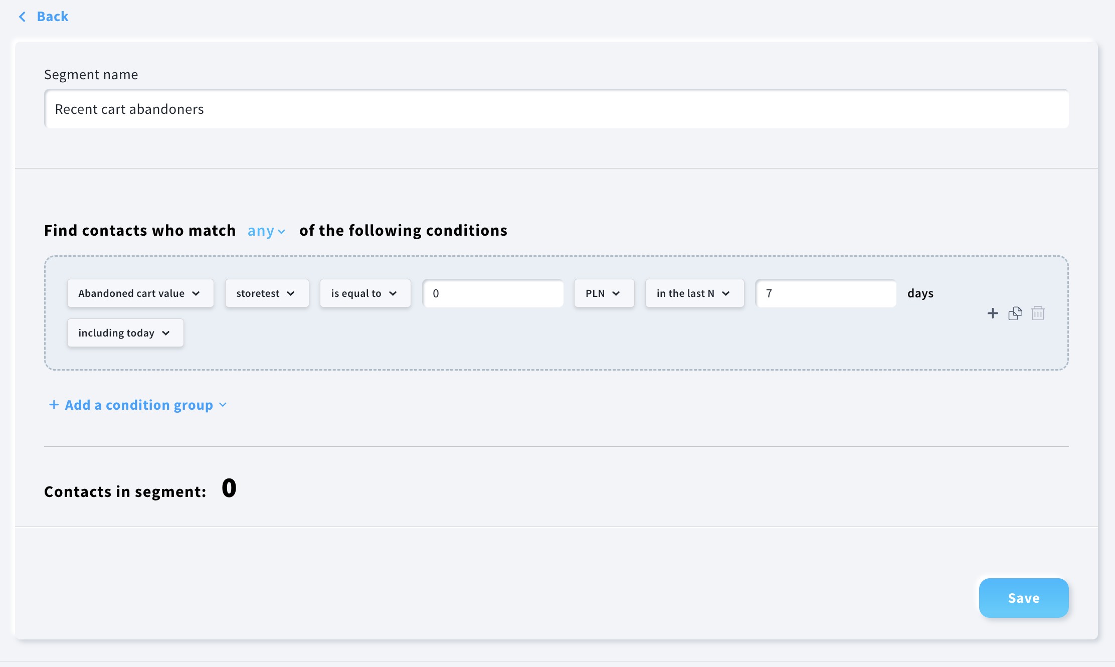 Example view of the segment editor.