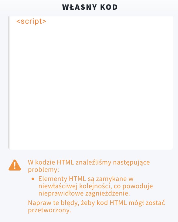 Błąd edytora kodu